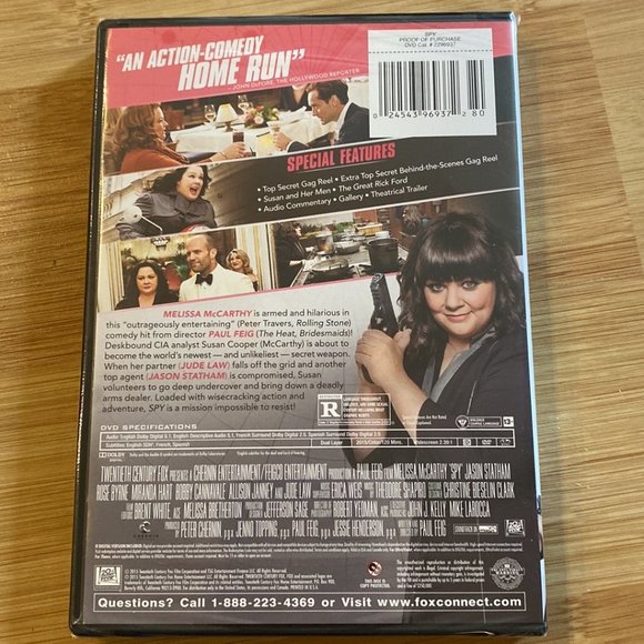 Spy DVD w/Melissa Mccarthy, Jason Statham & Jude Law - Picture 2 of 4